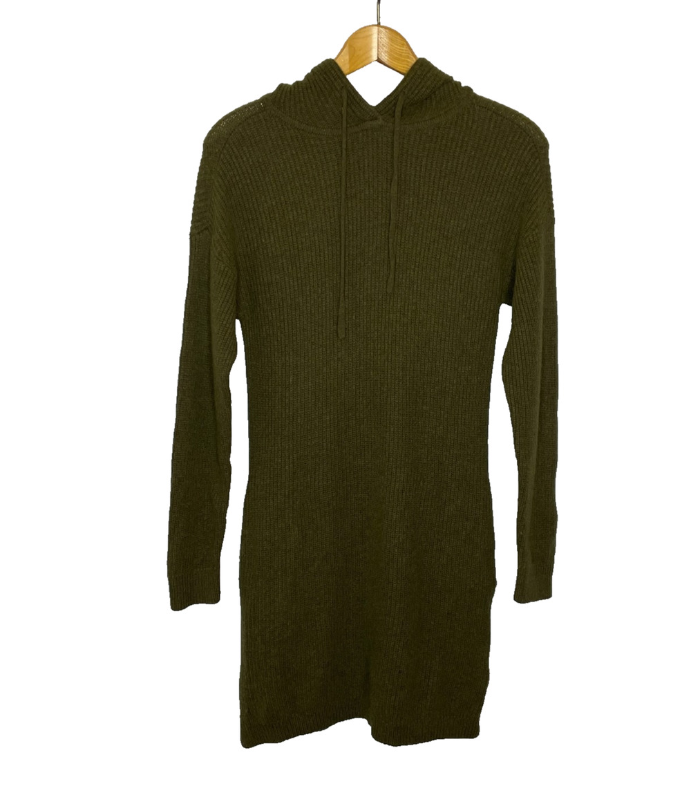 Women's Medium Toad & Co Whidbey 100% Wool Green Hooded Dress